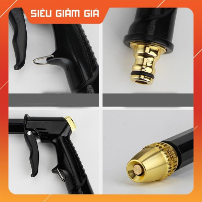 Bộ dây và vòi xịt rửa xe tưới cây tăng áp,vòi xịt rửa,vòi tưới cây 810-2498-1 (dây trắng- cút nối đen)