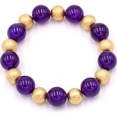 Vòng chuỗi đeo tay - thạch anh tím 12 ly VTAIHVM1 - hợp mệnh Hỏa, mệnh Thổ