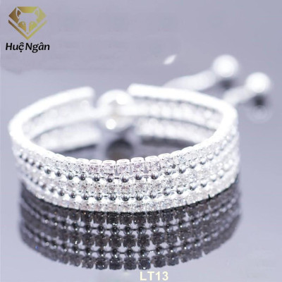 Lắc tay bạc Ý 925 Huệ Ngân - 3 tầng cá tính LT13