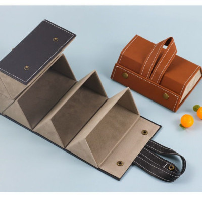 Hộp da PU đựng mắt kính 3 ngăn cuộn tròn , có nút bấm tiện lợi ,có thể treo hoặc xách , mang đi mọi nơi , bảo vệ mắt kính khỏi bụi và hư hỏng 