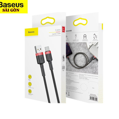 Cáp sạc Baseus Cafule Quick Charge và truyền dữ liệu tốc độ cao Usb to Type C 3A CATKLF- Hàng chính hãng