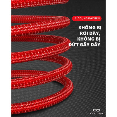 Cáp Sạc Nhanh Collen, Tích Hợp Tai Nghe Đầu Ngang Gaming, Chống Đứt, Chống Rối, dành cho iPhone XS max/11/11 Pro max ( Màu ngẫu nhiên ) - Hàng Chính Hãng