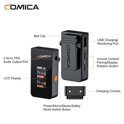 Micro Cài Áo Không Dây 2.4G Comica Vimo C1/C2/C3 Cho Điện Thoại & Máy Ảnh, Máy Quay - Hàng Chính Hãng