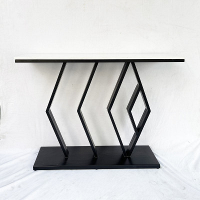 Bàn console, bàn trang trí mặt đá trắng khung sắt Juno sofa CSTCT017 108x30x80 cm  