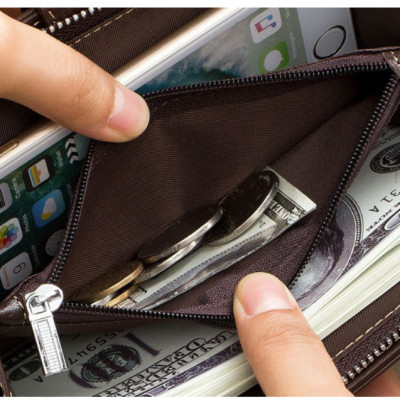 Ví nam cầm tay 100% da bò thật cao cấp phong cách mới 