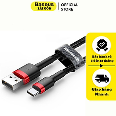 Cáp sạc Baseus Cafule Quick Charge và truyền dữ liệu tốc độ cao Usb to Type C 3A CATKLF- Hàng chính hãng