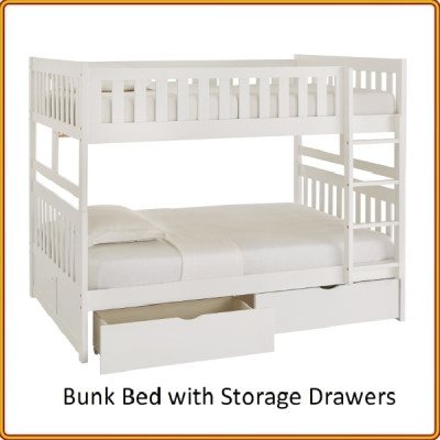 Giường Tầng Unit Có Hộc Kéo (1m2) (Nâu)