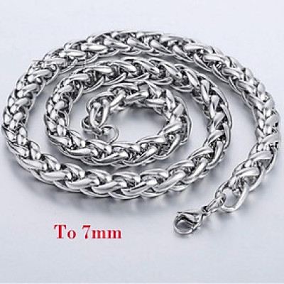 Dây chuyền nam titan cao cấp thời trang inox thép không gỉ kiểu bông dừa trangsucpt 7mm PTDCNA170