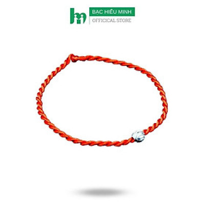 Lắc Tay Nữ Bạc Hiểu Minh LTU528 Chỉ Đỏ Mix Bi Bạc Phay