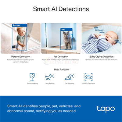 Camera trong nhà TP-Link Tapo AI Pan/Tilt Home Security Wifi 3K C230 - Hàng chính hãng