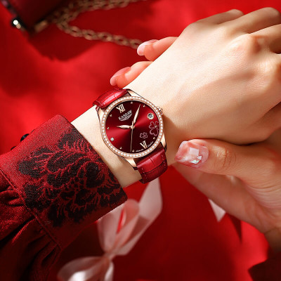 Đồng hồ nữ chính hãng KASSAW K996-1 ,Fullbox, Kính sapphire ,chống xước,chống nước,mặt đỏ vỏ vàng hồng dây da, thép không gỉ 316L, Mới 100%,Bảo hành 24 tháng,thiết kế lộ cơ đơn giản,trẻ trung và sang trọng