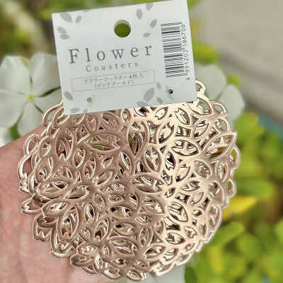 Set 04 tấm đế lót ly cốc hình tròn Echo Flower Ø10cm - Hàng Nội Địa Nhật Bản