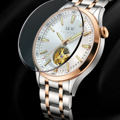 Đồng hồ nam chính hãng IW CARNIVAL IW590G-1 Kính sapphire ,chống xước,Chống nước ,Bảo hành 24 tháng,Máy cơ (Automatic),Dây kim loại thép không gỉ 316L,thiết kế lộ cơ 