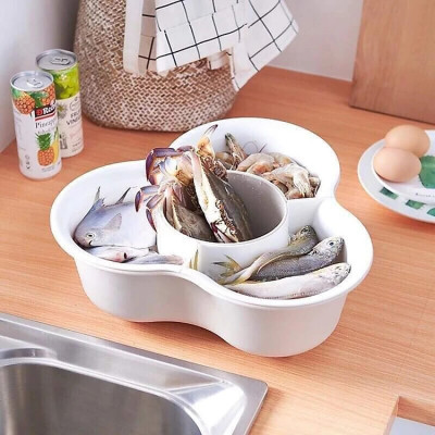 Rỗ đựng thực phẩm , rau ,củ , quả 4 ngăn có thể tháo rời - Hàng chính hãng