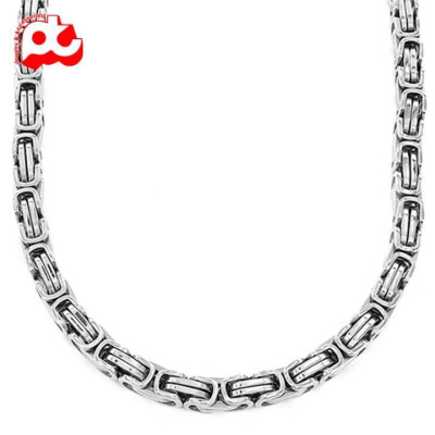 Dây chuyền nam titan cao cấp thép không gỉ ziczac trangsucpt kích cỡ 9mm màu trắng PTDCNA26