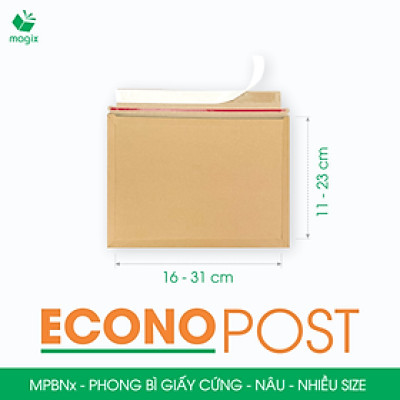 MPBN2 - 20x13 cm - Combo 20 phong bì giấy cứng đóng hàng màu nâu thay thế túi gói hàng