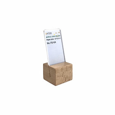 Kệ mica 1 mặt đế gỗ Enter FG-04 30x50mm, Kệ thông tin sản phẩm, Standee mica để bàn, Bảng quét mã QR Code