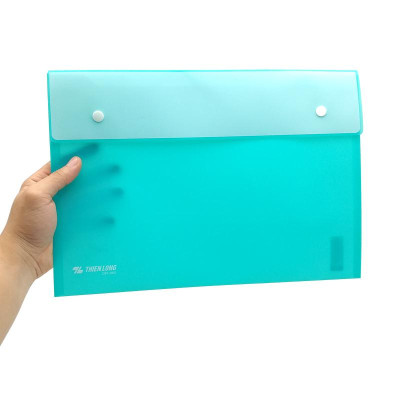 Bìa Nút Màu Pastel F4 - Thiên Long CBF-003 - Xanh Ngọc Pastel (Sức Chứa 125 Tờ A4)