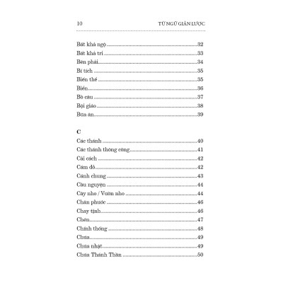 Sách - Từ Ngữ Giản Lược - Tìm Hiểu Đức Tin - Giáo Lý - Phụng Vụ - Bayard Việt Nam