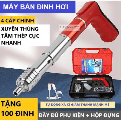 Máy Bắn Đinh Xuyên Bê Tông Sắt Thép – Quà Tặng 100 Đinh & Hộp Phụ Kiện Loại Xịn Siêu Bền