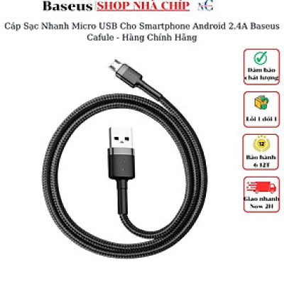 Cáp Sạc Nhanh Micro USB Cho Smartphone Android 2.4A Baseus Cafule - Hàng Chính Hãng