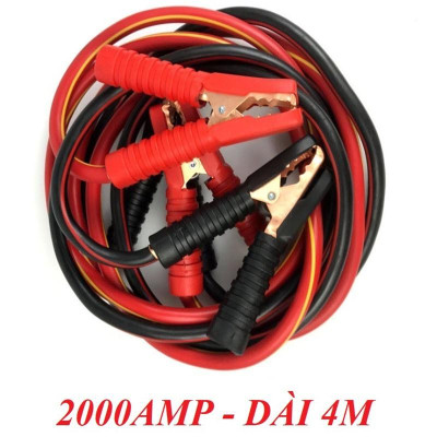 Dây Câu Kích Bình Ắc-Quy 2000AMP Dài 4m Cứu Hộ Ô Tô Xe Hơi Tặng Dây cáp kéo cứu hộ ô tô loại 3m
