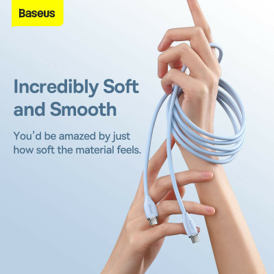 Cáp sạc nhanh PD100W Baseus Jelly Liquid Silica Gel Fat Charging Data Cable C to C - Hàng chính hãng