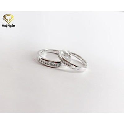 Nhẫn đôi bạc Ý 925 Huệ Ngân - Trái tim yêu thương RR1783