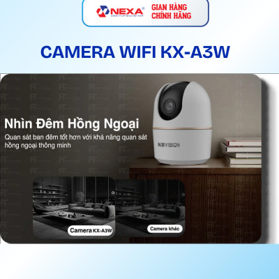 [Tặng thẻ nhớ] Camera Wifi Thông Minh KBVISION KX-A3W Xoay 360 Độ, 3MP, Đàm Thoại 2 Chiều, Hàng Chính Hãng Bảo Hành 24 Tháng