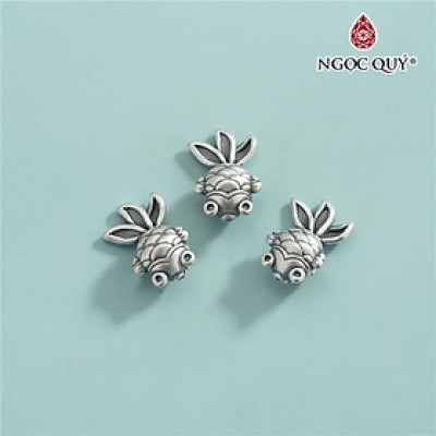 Charm bạc 3D cá vàng xỏ ngang - Ngọc Quý Gemstones