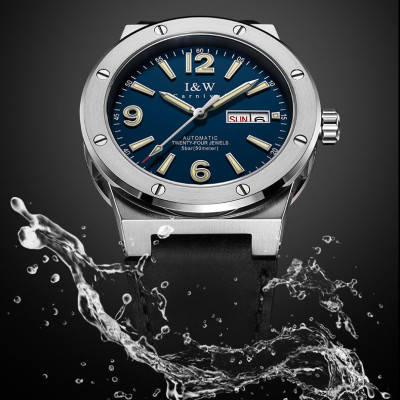 Đồng hồ nam chính hãng IW CARNIVAL IW589G-1 Kính sapphire ,chống xước,Chống nước ,Bảo hành 24 tháng,Máy cơ (Automatic),Dây da cao cấp,thiết kế lộ cơ thể thao