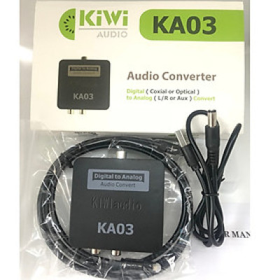 Bộ chuyển âm thanh TV 4K quang optical sang audio AV ra amply + Cáp optical KA03 Bộ Chuyển Quang Âm Thanh Từ Digital Sang Analog Âm Thanh Lớn Tặng Kèm Dây AV  - Hàng chính hãng