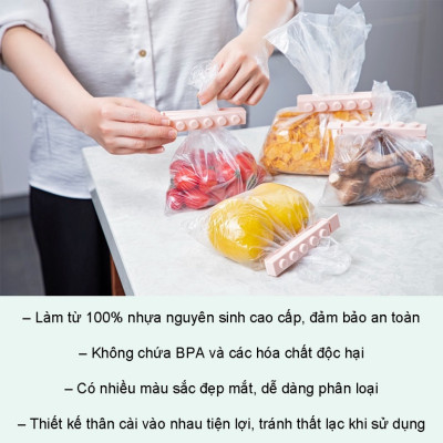 Kẹp miệng túi Yoko - Chính hãng Inochi - Sản phẩm là điểm nhấn cho không gian sống của gia đình - Tặng kèm khăn lau PaKaSa (Giao màu ngẫu nhiên)