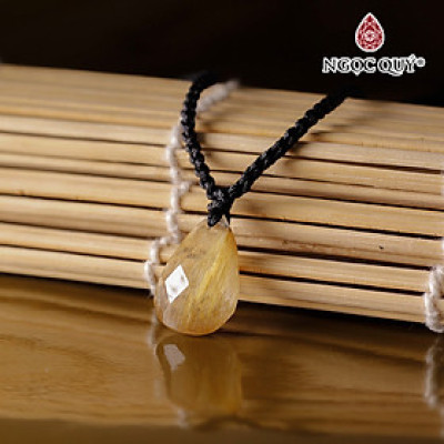 Mặt dây chuyền giọt nước facet tóc vàng mệnh thủy, kim - Ngọc Quý Gemstones