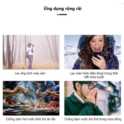 Set 3 hộp khăn Lau Mắt Kính Nano, lau laptop, máy tính - Miếng Giấy Lau Kính, Điện thoại, máy ảnh Chống Bám Hơi Nước Sạch Vân Tay Bụi Bẩn- Chính Hãng 