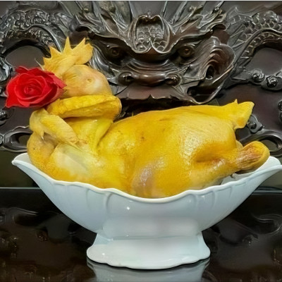 Bát đĩa thuyền KG90 đựng gà cúng nguyên con, hoa quả giúp trang trí sang trọng dài 30cm - Hàng chính hãng