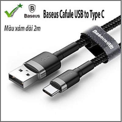 Cáp sạc nhanh, truyền dữ liệu tốc độ cao Baseus Cafule Type C cho Samsung S8/S9/ Note8/ Note9/ Xiaomi/ Huawei/ Oppo/Nokia ( 3A, Sạc nhanh Quick charge 3.0, Siêu bền)- Hàng nhập khẩu