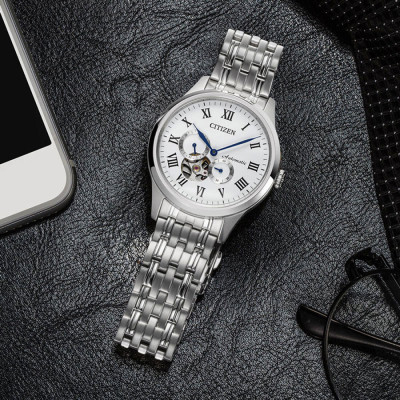 Đồng Hồ Nam Citizen Dây Thép Không Gỉ Máy Cơ-Automatic NP1020-82A - Mặt Trắng (Sapphire)