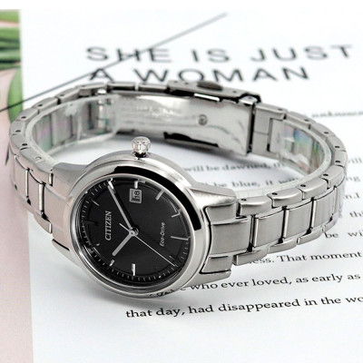 Đồng Hồ Nữ Citizen Dây Thép Không Gỉ FE1081-59E - Mặt Đen