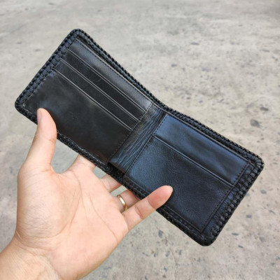 Ví cá sấu Gai lưng. Đan viền thủ công siêu bền VS1V08D