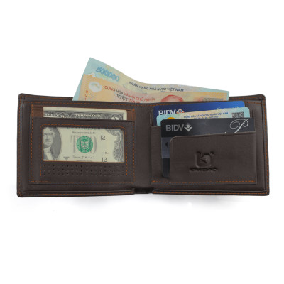 Ví Da Nam, Bóp Da Nam Kim Bảo H42 Da Bò Màu Đen, Nâu, Bò
