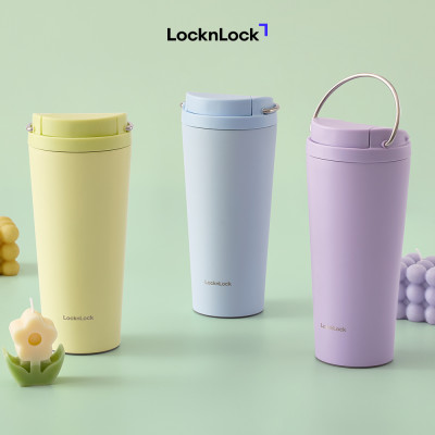 Bình giữ nhiệt LocknLock Bucket One-Touch LHC3345 có quai dung tích 550ml thép không gỉ - 3 màu