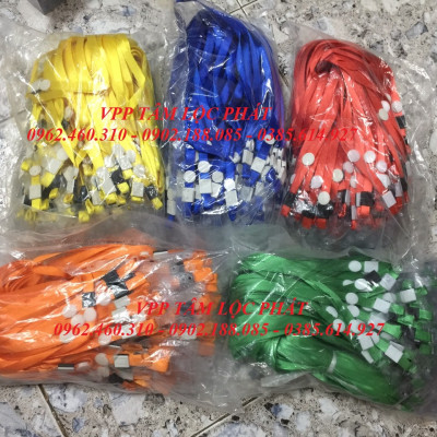 SỈ 50 BỘ THẺ ĐEO NHÂN VIÊN 108 (ngang) + dây đeo thẻ lụa móc nhựa (LOẠI ĐẸP)