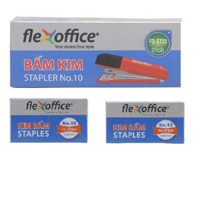 Bộ bấm kim số 10 và kim bấm Flexoffice FO-ST03-S2