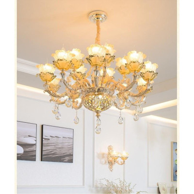 Đèn chùm ALISTAR phong cách Châu Âu hiện đại cao cấp loại 15 tay đẹp long lanh - Tặng kèm bóng Led cao cấp