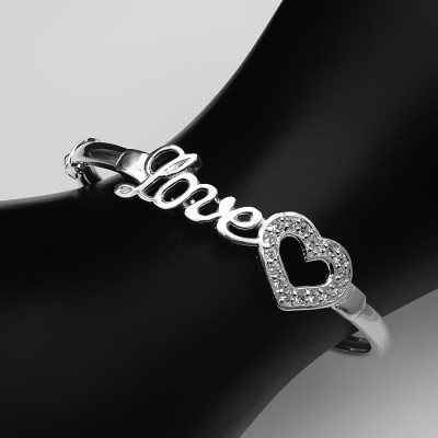 lắc tay kiềng bạcnữ Bạc Hiểu Minh ltu408 Chữ Love bạc ta