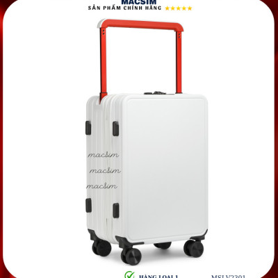 Vali cao cấp Macsim SMLV2301 cỡ 20 inch màu trắng- Hàng loại 1
