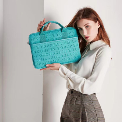 Túi Wiwu Cosmo Slim Case Dành Cho Laptop, Ultrabook Họa Tiết Khắc Nổi Chữ Cái Alphabet Cực Độc Đáo - Hàng Chính Hãng