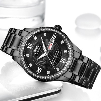 Đồng hồ thạch anh Dây đeo bằng thép không gỉ Thời trang chức năng 3ATM Hiển thị dạ quang OLMECA