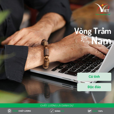 Vòng Tay Trầm Hương Nam - Trầm Chìm - Thiên Nhiên - Kiểu Đốt Trúc
